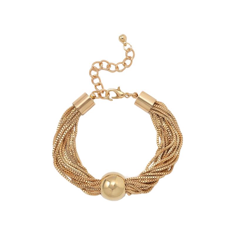 

Европейское и американское хип-хоп многослойное колье-чокер с круглым кулоном-шариком