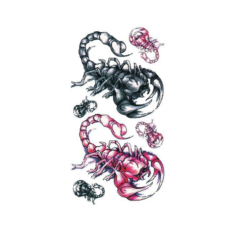 Scar Snake Spider Scorpion Animal Water Transfer Waterproof Tattoo Sticker Sample Spoofing Horror Set