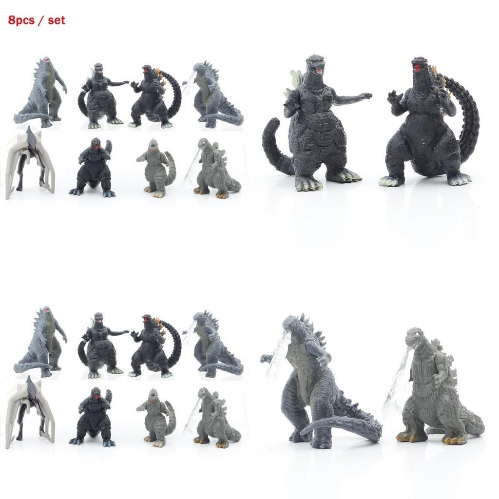 Eight Piece Godzilla Kong Kim Battle Dinosaur Pvc Action Figure Collection For Kids And Decor