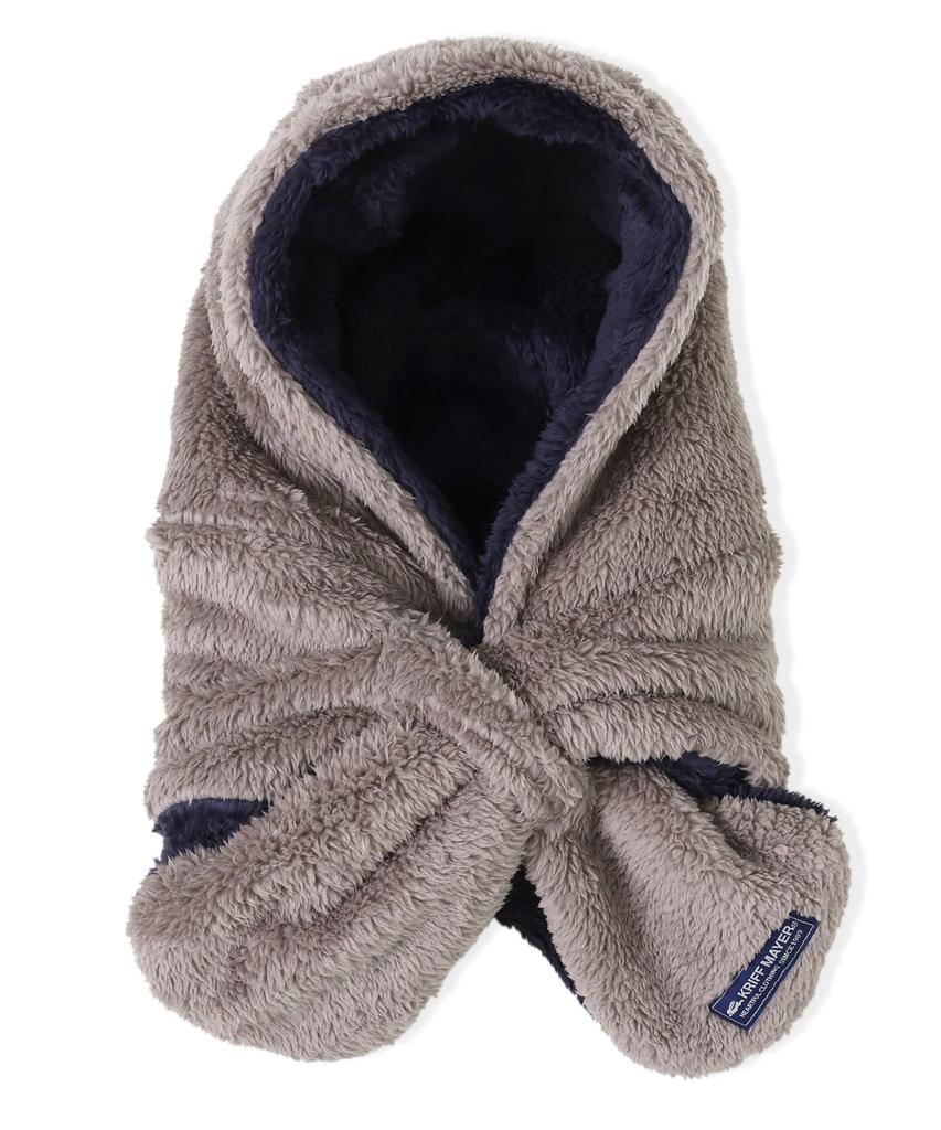 Cliff Mayer Ninja Hooded Boa Mocha Scarf, Reversible, Fabric, Unisex, Men's, Women's, Juniors, Kids, Medium,