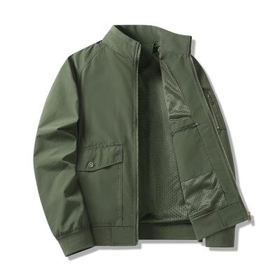 Spring and Autumn Jacket, Casual Jacket, Outdoor Workwear, Flight Jacket, Men's Loose Stand Up Collar Top