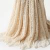 Tessuto a Rete Floreale 3D Vuota Stile Palazzo Europeo 91cm Ricamo Pitturato a Mano Tessuto con Stecche a Spina di Pesce per Abito da Sposa Fai-da-te