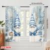2pcs,2D Plane Printing Curtain Fabric Cute Gnomes Christmas Snow Winter (2) Versatile Fabric (without Rod) Holiday Perfect for