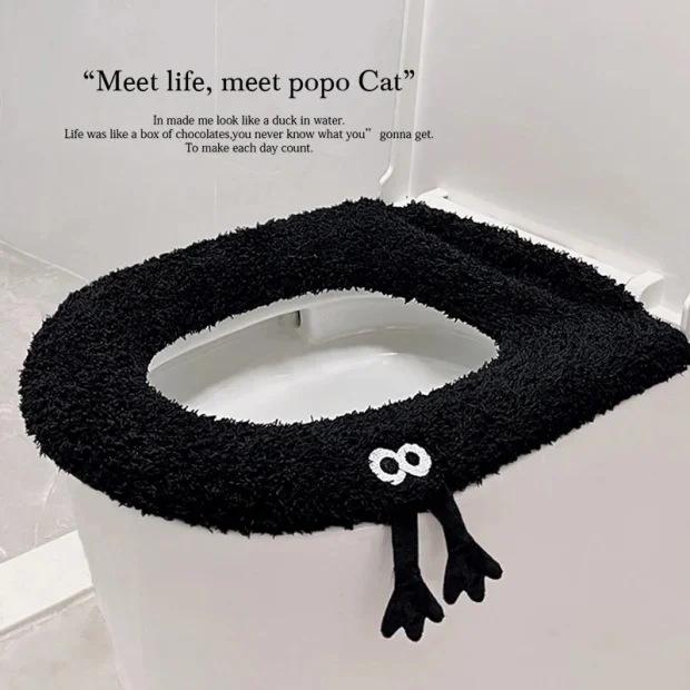 Univerzální plyšový polštář na záchodové sedátko - Vodotěsný, nadýchaný, extra velký a tlustý, proti nečistotám, plné pokrytí s madlem