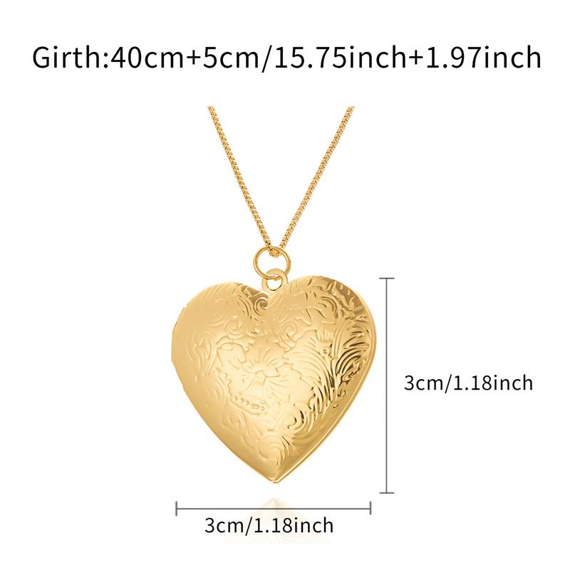 

Персонализированное ожерелье с гравировкой «Любовь», в которое можно вставить фотографии, мемориальное ожерелье-фоторамка, ожерелье с кулоном в виде сердца для влюбленных, подарок as the picture