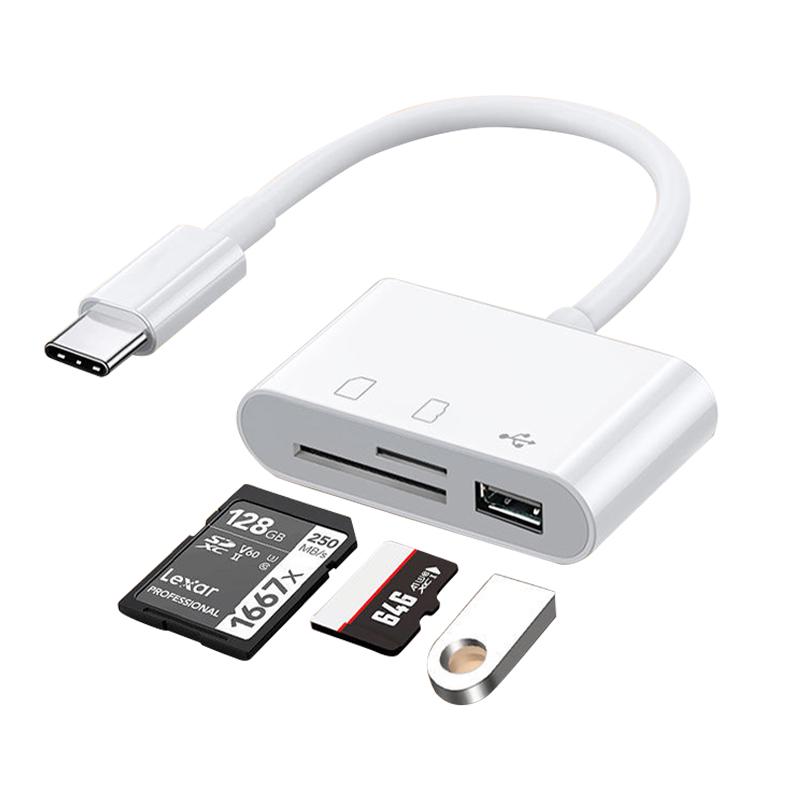 Universal Type-C OTG Card Reader: USB Flash, TF, SD for Phones & Computers