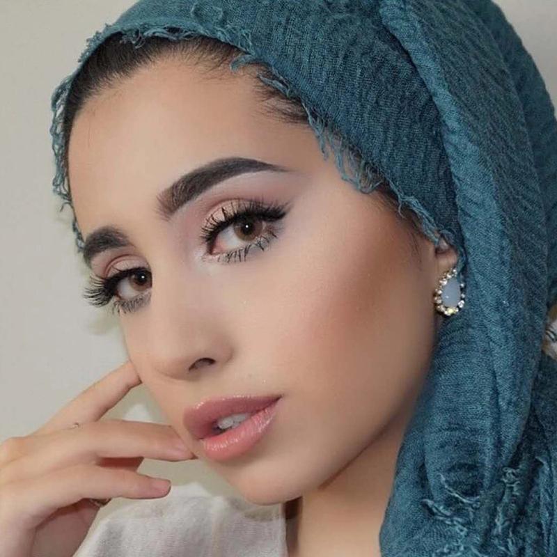 Muslim Fashion Women Crinkle Hijab Scarf Soft Solid Head Scarves Turban Shawls and Wraps Hijab femme musulman kopftuch