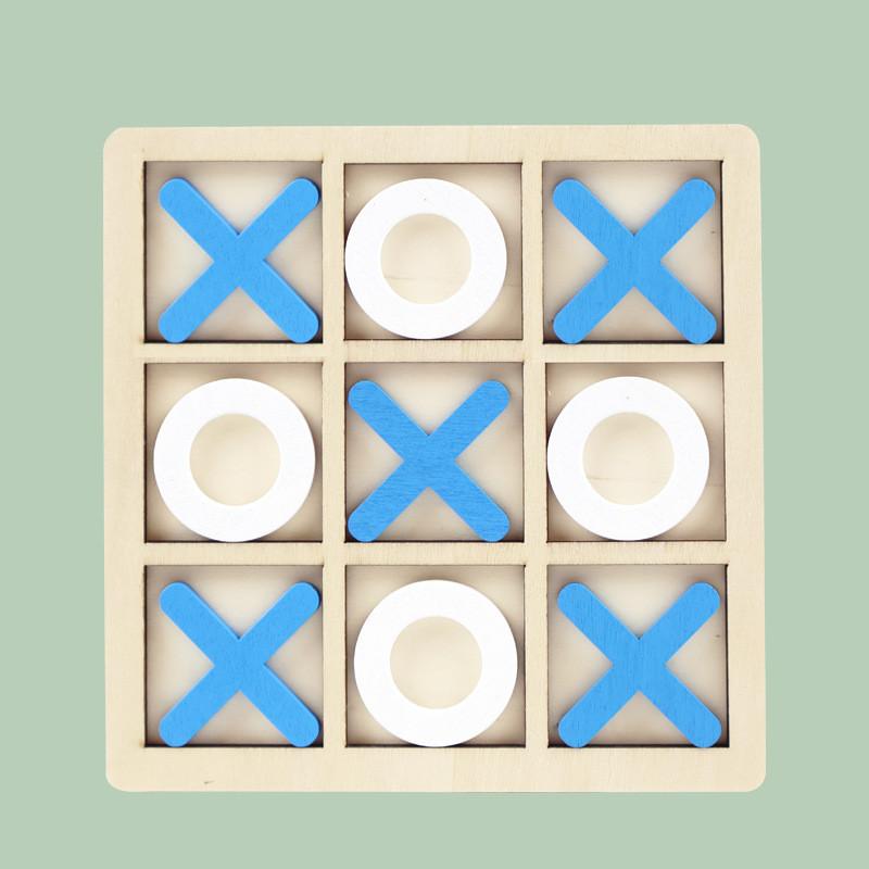 

Wooden Kids Puzzle Game Xo Three Connected Well Shaped Chessboard Brain Teaser For Educational Play And Parentchild Interaction синій