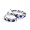 Chic Hoop Earrings with Blue Sapphire White for Rhinestone Birthday Gift Princess Earrings Must Have Item for Women Girl