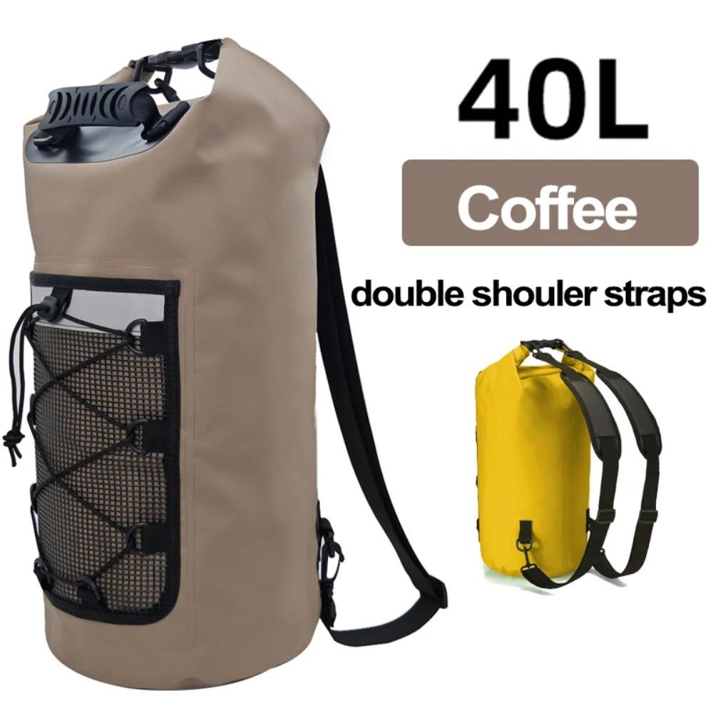 BEPAN 40L Floating Dry Bag for Kayaking Swimming Beach Waterproof Water Sports Rafting Boating Backpack Mesh Kayak Roll Top Travel Bag