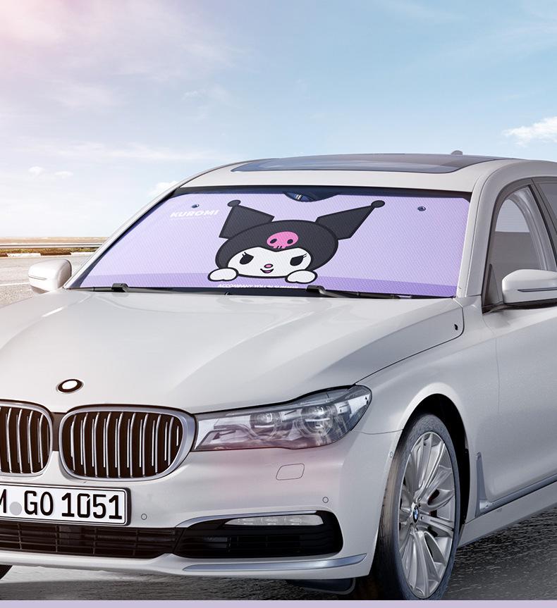Kuromi Car Sun Shade: Windshield Sun Visor & Heat Insulation Curtain