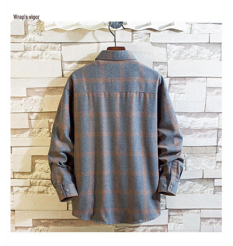 Men's Plaid Shirt 2024: Spring/Autumn Casual Korean Style, Loose Fit, Plus Size Fashion.