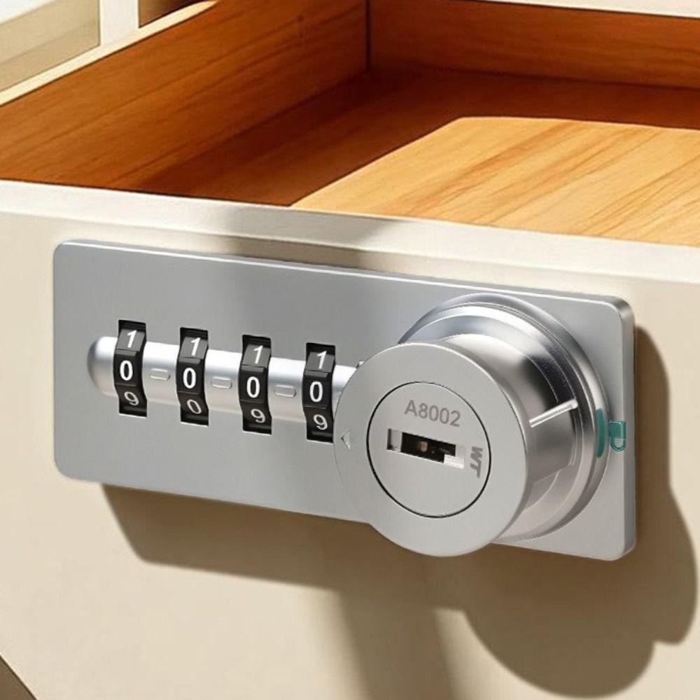 4-Digit Mechanical Password Lock Zinc Alloy Number Security Lockset 4-Digit Code Lock Drawer Use