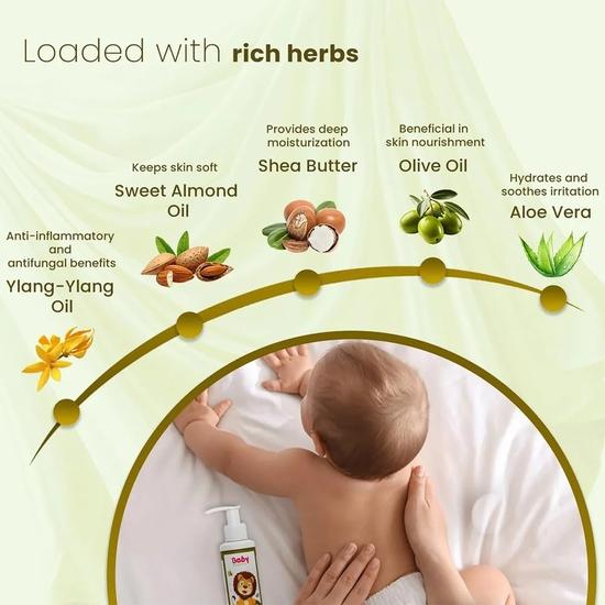 Babyorgano Lozione Corpo per Neonato 0-2 Anni 200ml | Nutre e Idrata la Pelle | Non Appiccicosa | Arricchita con Ylang Ylang
