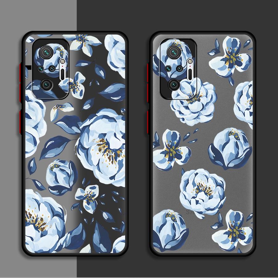 Funda Back Phone Cover Case for Xiaomi Redmi Note 14 13C A4 9S 14C 13 Pro Plus 11 10 12 Cartoon Bule Flower