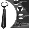 Glitter Lazy Rhinestone Neck Tie Flexible Pre Tied Neck Tie Business Adjustable Neck Tie  Festive