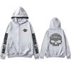 Motorcycle Hooded Sweatshirt Spring Man Printing Zipper Hoodie Outdoor Sports Loose Ventilate