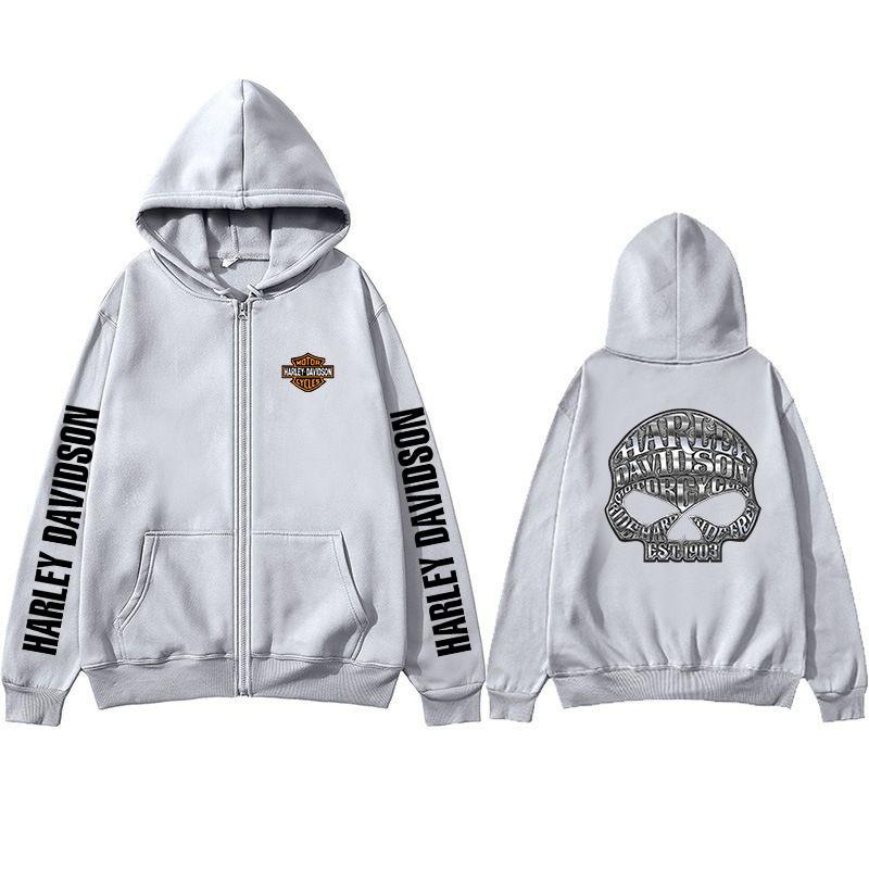 Motorcycle Hooded Sweatshirt Spring Man Printing Zipper Hoodie Outdoor Sports Loose Ventilate