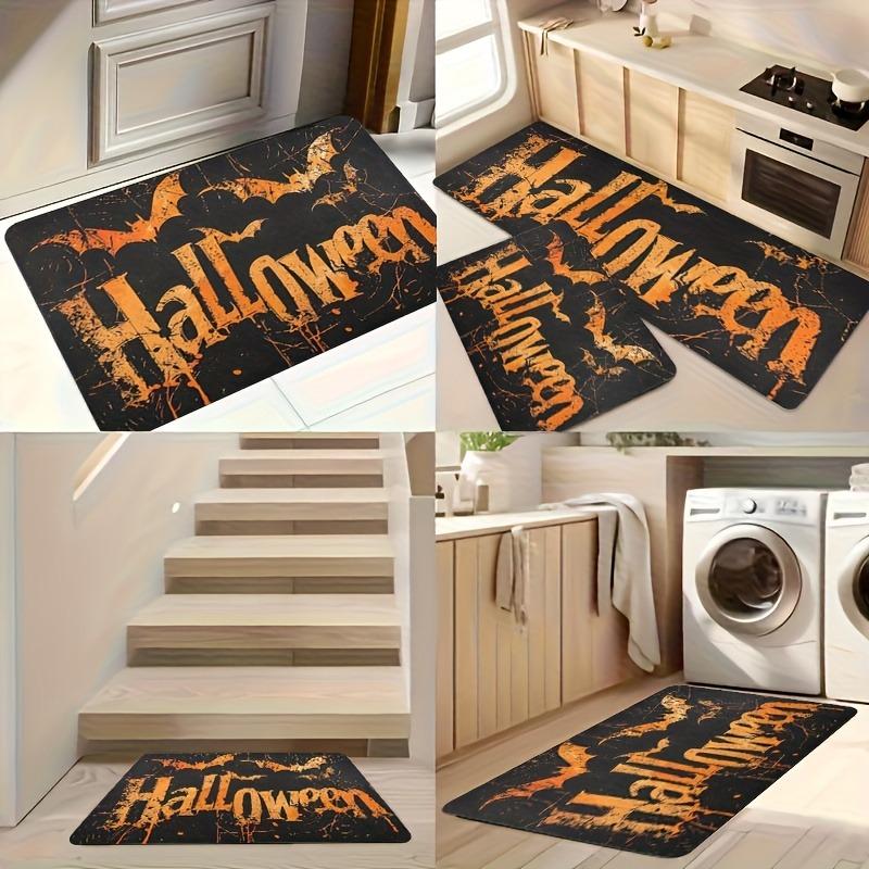 1PC Halloween skull Kitchen Rug Non-Slip Door Mat Pop design Bathroom Rug Bath Mat Carpet for Home Sink Laundry Decor