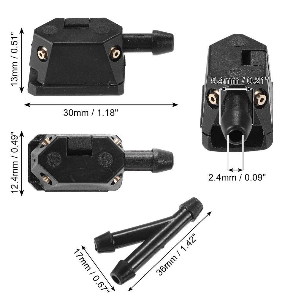 ACROPIX Universal Adjustable Windshield Wiper Washer Nozzle Jet, Black, 7pcs