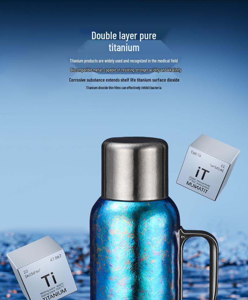 Premium Titanium Insulated Thermos with Temperature Display Lid – Ideal for Office, Home, Tea Stewing, and Business Gifts