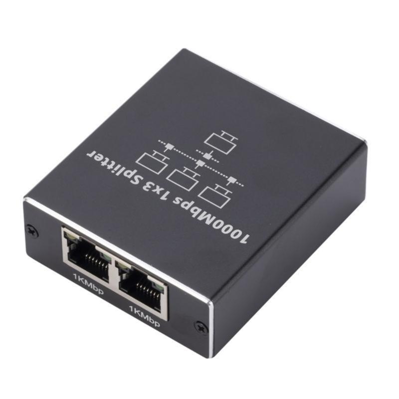 LAN Splitter 1 to 2 3 4 1000 Mbps Ethernet Splitter with Type C Power Cable Gigabit Switches for Computer, Hub, Routers