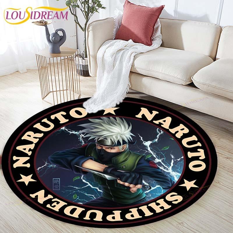 Cartoon Naruto Round Children Carpet Simplicity Animal Bunny Bee Pattern Children Flannel Carpet Baby Hand Print Carpet