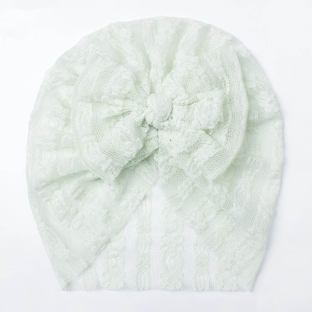 

Новая кружевная детская шапочка из сетчатого дышащего банта для младенцев на лето, шапочка для новорожденных, шапочка-пуловер зелёный