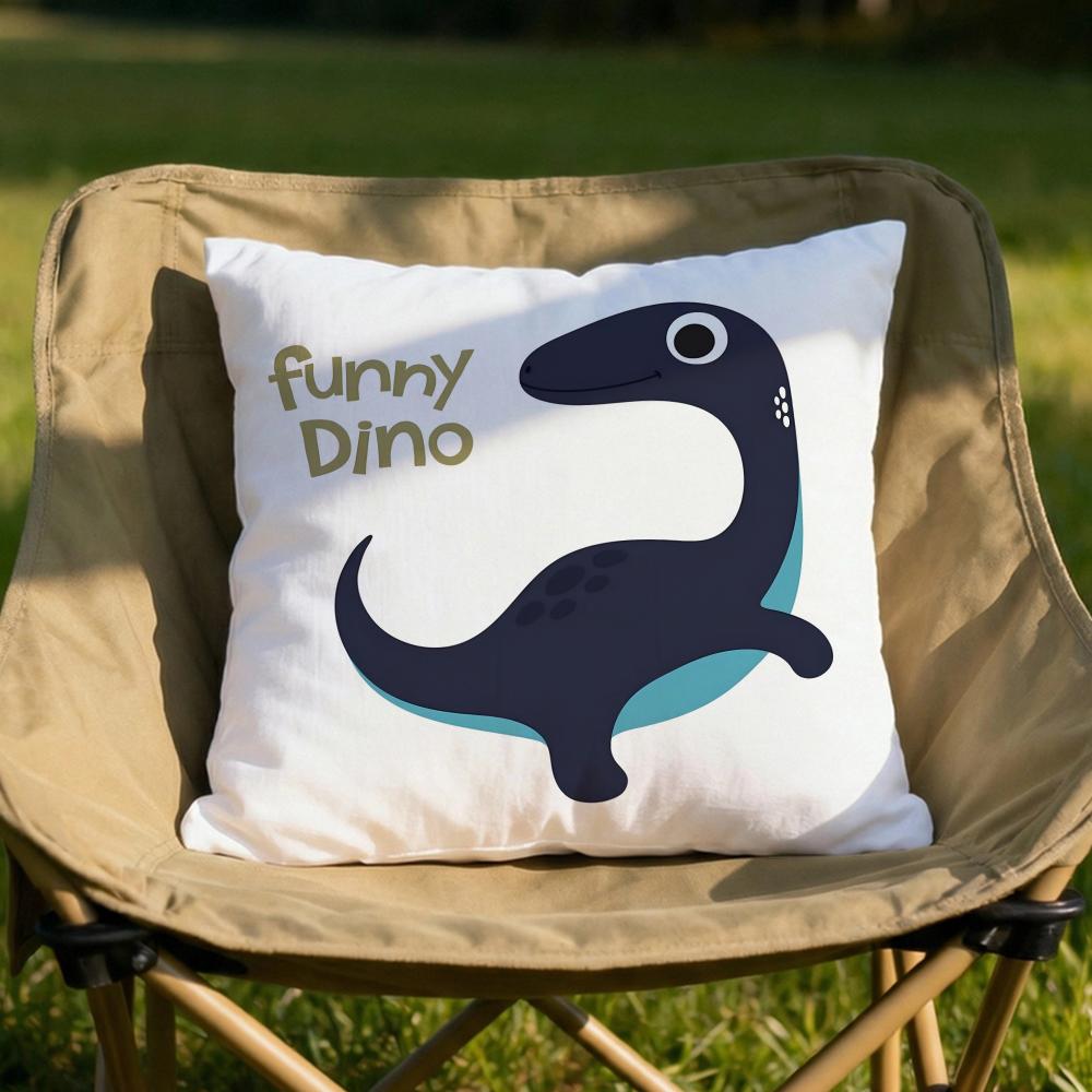 Cute Jurassic Dinosaur Cushion Cover Soft Reversible  Durable Pillow Cover  MultiScene Use for Home  Car Daily Comfort
