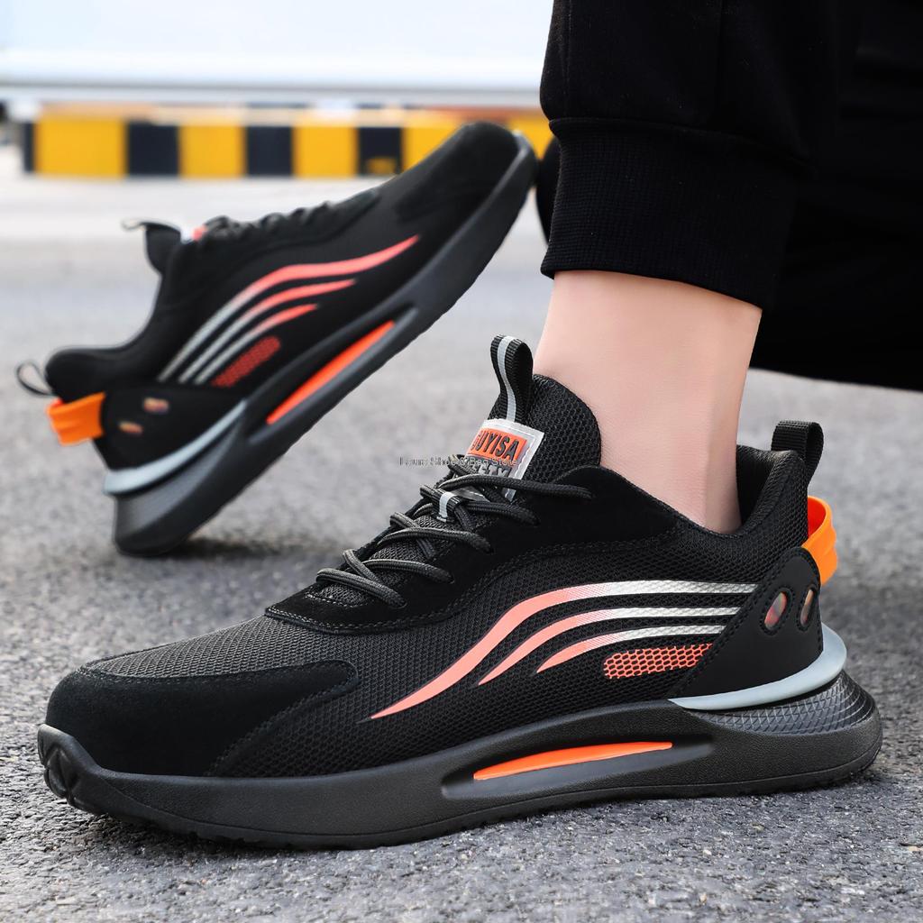 Fashion Summer Safety Shoes Men New Steel Toe Sneaker Puncture Proof Work Shoes Man Breathable Work Safety Boots Male Security Boots Men