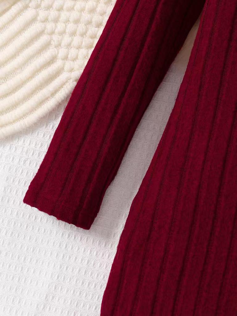 2025 Fall/Winter Slimming European & American Girls' Warm Dress