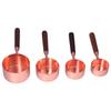 4Pcs Measuring Cups and Spoons Set with Copper Plated Handle Baking Tool for Kitchen