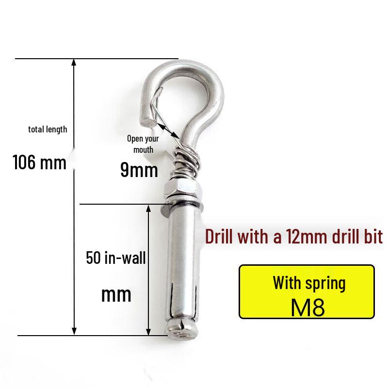 Ledowei M8 Stainless Steel Expansion Anchor Hooks