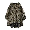 Long Sleeve Plus Size Jacquard Vintage Floral New In Dresses for Women Casual Loose Midi Spring Autumn Dress