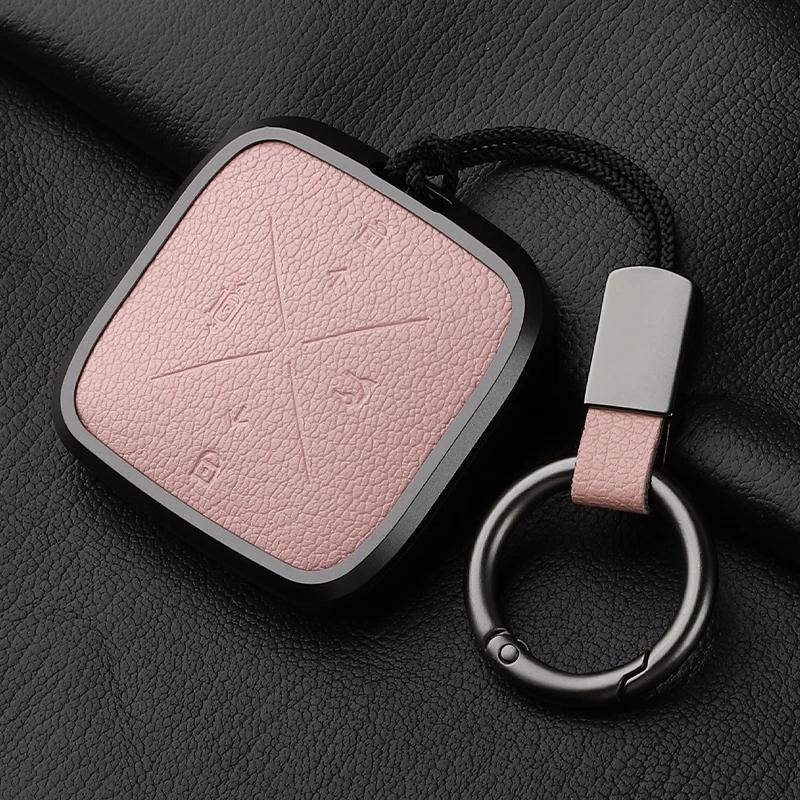 Metal And Leather 4 Button Car Key Case Cover For Zeekr X 001 009   Car Key Case Protect Fob