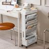 Bookshelf with Casters, File Wagon, Textbook Storage, Magazine Rack, Slim, Easy Assembly, Student, White (Width 37.5 X Depth 15 X Height 78cm) (White)