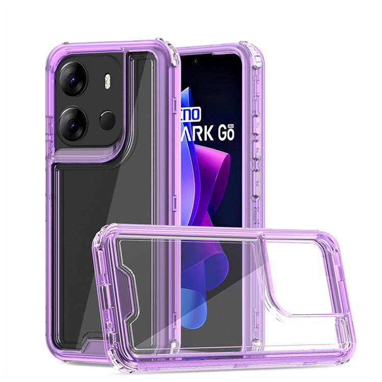 For Tecno Spark Go Colorful Three-in-one Transparent Mobile Phone Case with High Transparency and Scratch Resistance