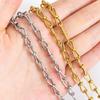 0.5M 1M 6mm 18K PVD Plated Stainless Steel Hollow Bow Chain for DIY Punk Bracelet Necklace Anklet Craft Jewelry Making Supplies