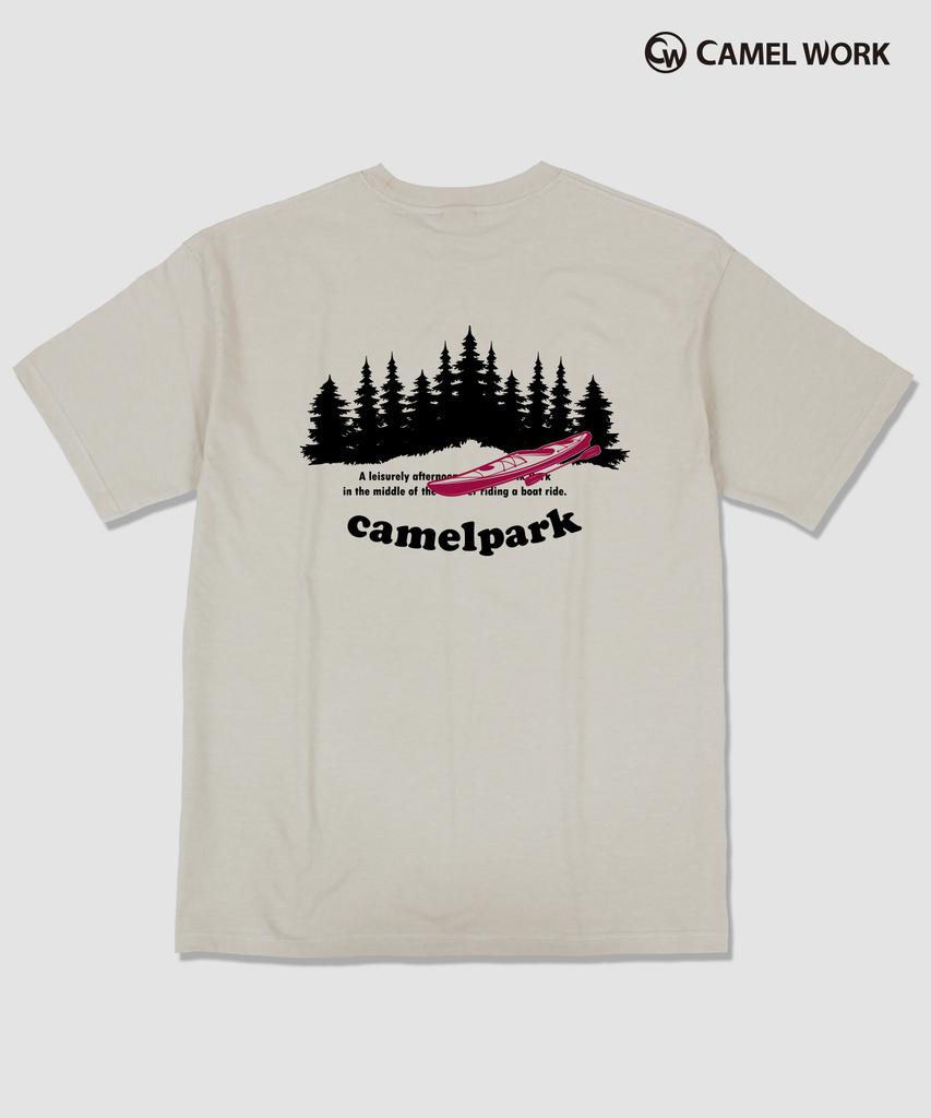CAMEL WORK Short Sleeve T-Shirt (Beige Gray)