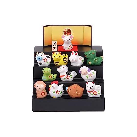 Yakushigama (Yakushigama) Zodiac Brocade Colorful Lucky Zodiac Tiered Decoration