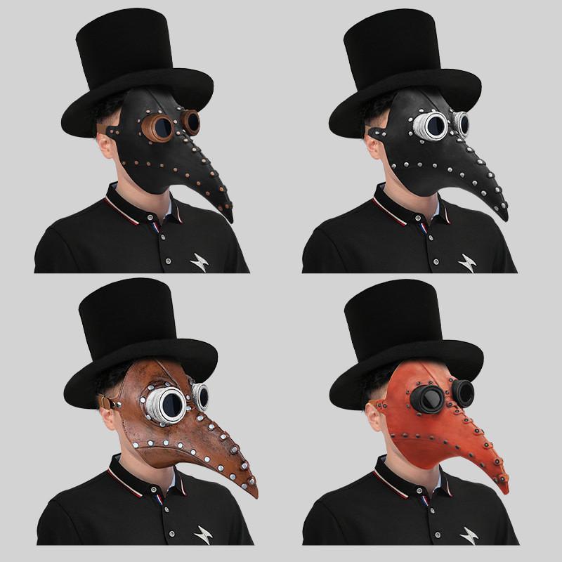 Mittelalterliche Pestdoktor Schnabelmaske Atemberaubendes Latexdesign für Halloween Cosplay und Partykleidung