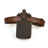 New Men's Genuine Cow Leather Waist Bag Belt-worn Outdoor Multi-compartment Water-repellent Fanny Pack 7-inch Phone Holder for Daily Travel Hiking
