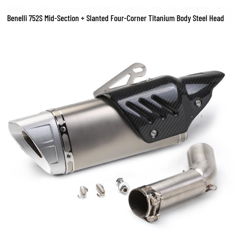 Benelli 752S Stainless Steel Mid Slant Scorpion Carbon Fiber Exhaust