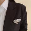 Stainless Steel Irregular Brooches for Women Unisex Glossy Geometric Waterproof Pins Banquet Party Gifts Jewelry Accessories