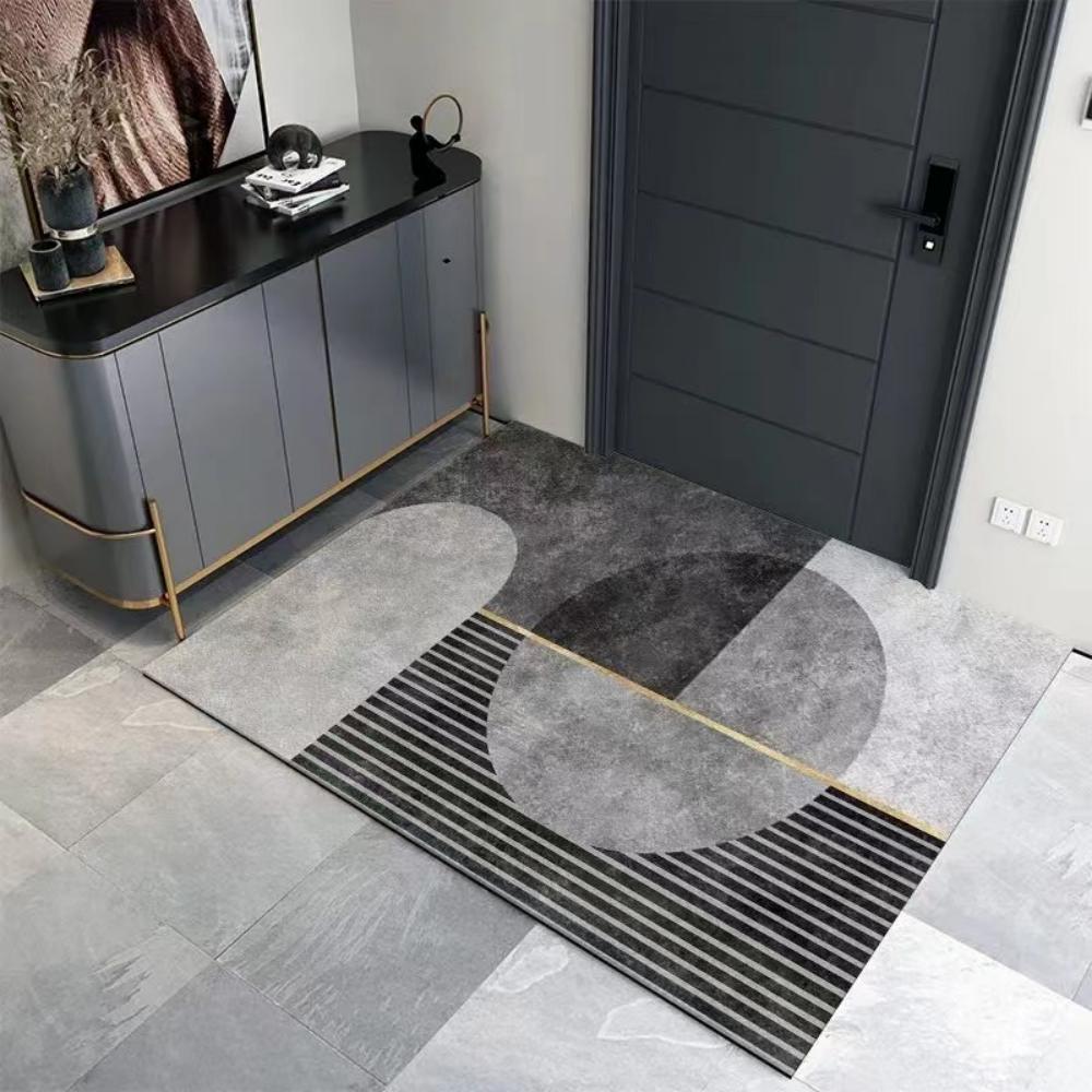 Light Luxury Crystal Velvet Floor Mat Household Doorway Door Mat Simple Dirty-Resistant Kitchen Bathroom Floor Mat
