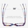 Unisex Fashionable Multifocal Presbyopia Glasses Fashionable Striped Frame Blue Light Blocking Glasses for Farsightedness +4.0