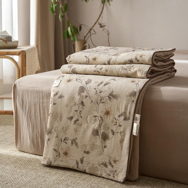 2026 Spring/Summer French Chic Cotton Linen Cooling Quilt for Dorms and Homes