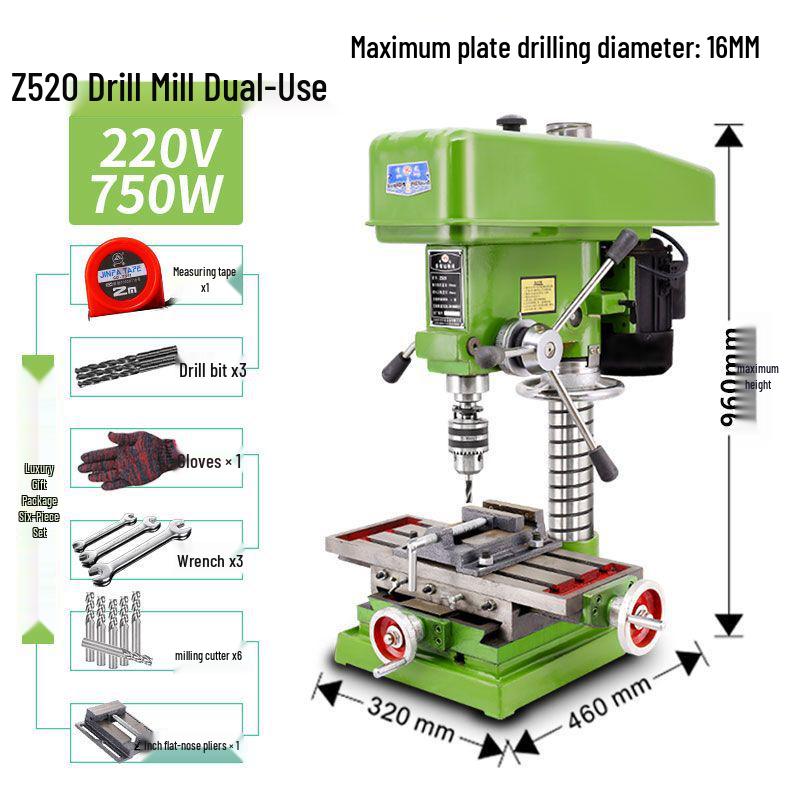 Xizi Longtai 220V Industrial Multifunctional 16MM High-Power Precision Drill Press for Household Use