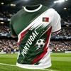 Men's Round Neck Short Sleeve Soccer with Football Print for Casual Wear