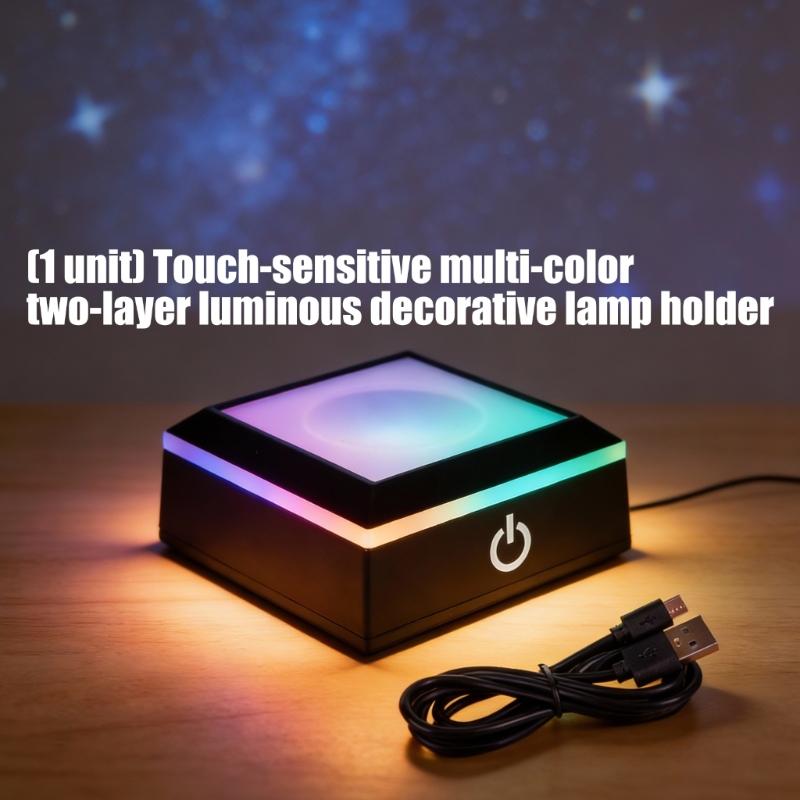 LED Touch Sensitive Crystals Atmospheres Lamp Base Featuring Dimmable Light for Jewelry Display and Home Decoration